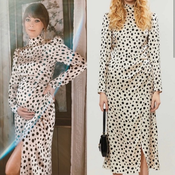 Reformation • Carmelina Silk Dress in Ink Blot - Picture 5 of 16